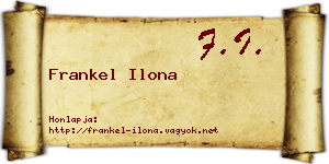 Frankel Ilona névjegykártya